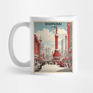 Shanghai The Bund China Vintage Poster Tourism Mug